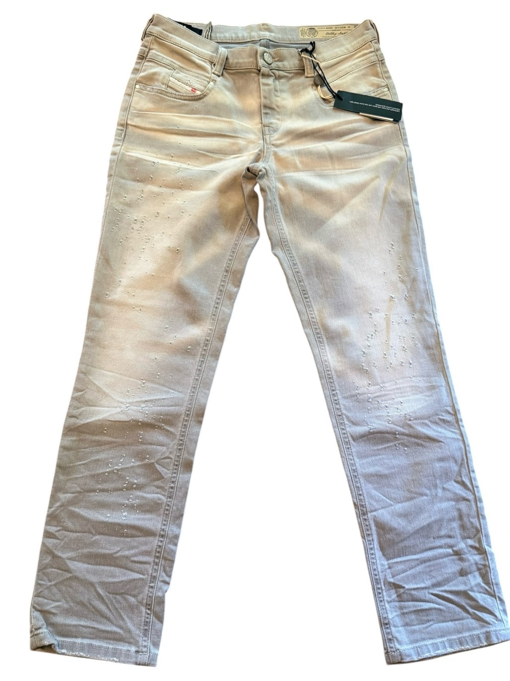 Diesel Belthy-Ankle Slim Straight Jeans in Light Blue